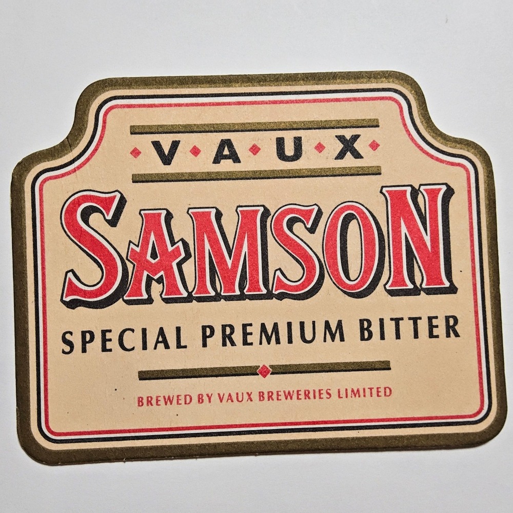 Vaux Samson Special Premium Bitter Beer Coaster Barware Breweriana Pub Memorabil